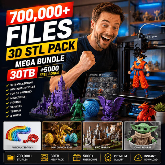 +700,000+ Files | 3D STL Pack | Mega Bundle 30TB + 5000 Free Bonus