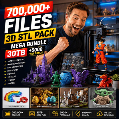 +700,000+ Files | 3D STL Pack | Mega Bundle 30TB + 5000 Free Bonus